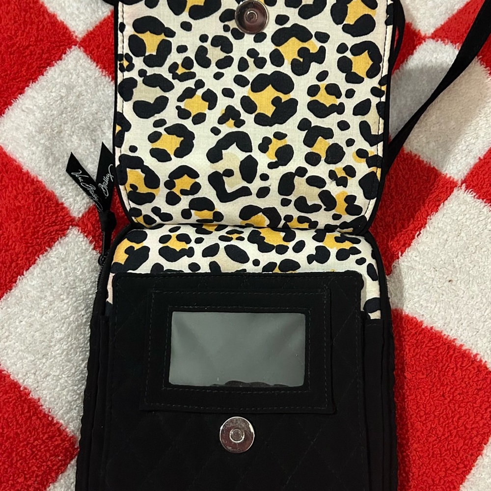 Vera Bradley Mini Hipster Crossbody, Black, Cheetah Print / Leopard Print